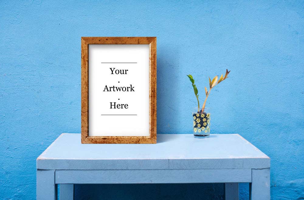 5 Free Rustic Wood Frame PSD Mockups | Pixlov